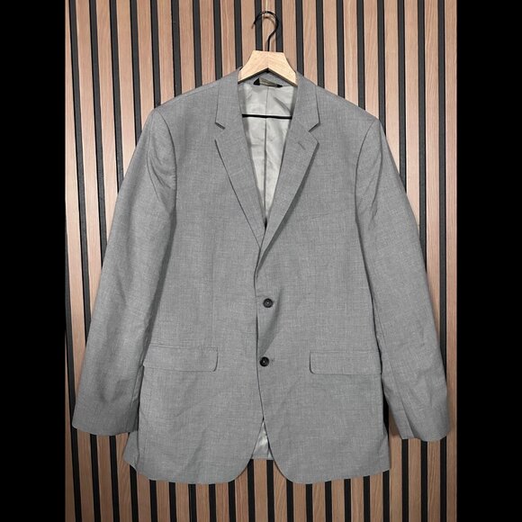 Banana Republic Blazer 44 Long Mens Gray Heather Tailored Slim Fit 2 Button Coat - Picture 1 of 11